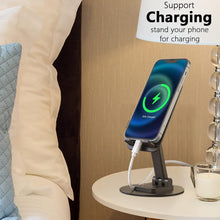 Load image into Gallery viewer, Aluminum Foldable Phone Tablet Holder with 360°Rotating Base,Cradle Dock Compatible size 4-8"