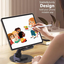 Load image into Gallery viewer, Aluminum Foldable Phone Tablet Holder with 360°Rotating Base,Cradle Dock Compatible size 4-8"