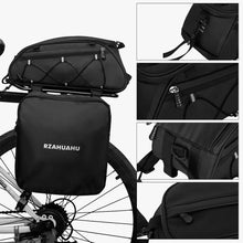 Load image into Gallery viewer, RZAHUAHU Waterproof Bike Pannier Bag (PU LeatherEVA) Bicycle Rack Bag with 2 Side Hanging Bags (YA-532-2S)