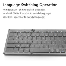 Load image into Gallery viewer, Universal 78 Keys Multi-function Ultra-thin Mini Three Fold Bluetooth Keyboard
