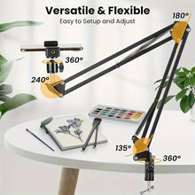 Load image into Gallery viewer, 360° Boom Arm Flexi Adjustment Mobile Phone Holder Table for Desk, Broadcast, Kitchen, Bedroom