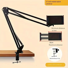 Load image into Gallery viewer, 360° Boom Arm Flexi Adjustment Tablet Phone Holder Table for Desk, Broadcast, Kitchen, Bedroom