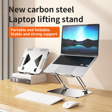 Load image into Gallery viewer, Adjustable Laptop Stand, Portable and Adjustable Handy Laptop Riser Ergonomic Computer Notebook Stand for MacBook Air Pro, Dell XPS, HP (12-17.3'') Sliver