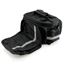 Load image into Gallery viewer, Bicycle Bike Bag Rack Back Rear Seat Tail Carrier Double Sided Pannier with Expandable Side Pockets (27L)