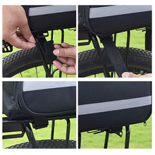 Load image into Gallery viewer, Bicycle Bike Bag Rack Back Rear Seat Tail Carrier Double Sided Pannier with Expandable Side Pockets (27L)