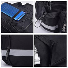 Load image into Gallery viewer, Bicycle Bike Bag Rack Back Rear Seat Tail Carrier Double Sided Pannier with Expandable Side Pockets (27L)