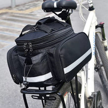 Load image into Gallery viewer, Bicycle Bike Bag Rack Back Rear Seat Tail Carrier Double Sided Pannier with Expandable Side Pockets (27L)