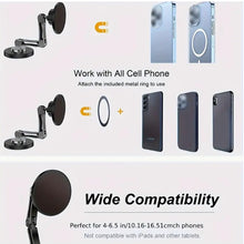 Load image into Gallery viewer, Aluminum Alloy 360° Rotatable Flexible Arm Design Magnectic Magsafe Phone Holder for Car Desktop Kitchen Strong Grip Base (Diameter 5cm)