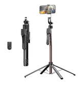 Load image into Gallery viewer, 1.85M Aluminum Alloy Rod Extendable Four-Legged Stand Phone Holder Bluetooth Selfie Stick