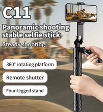 Load image into Gallery viewer, 1.85M Aluminum Alloy Rod Extendable Four-Legged Stand Phone Holder Bluetooth Selfie Stick