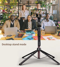 Load image into Gallery viewer, 1.85M Aluminum Alloy Rod Extendable Four-Legged Stand Phone Holder Bluetooth Selfie Stick