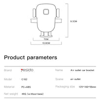 Load image into Gallery viewer, 360° Rotatable Car Air Ventilitaion Grid Phone Holder One Touch with Long Hook Clamp Anti Fall