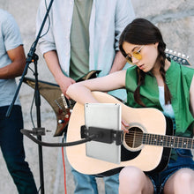 Load image into Gallery viewer, 360° Gooseneck Flexible Angle Phone Tablet Clamp Mount Support up to 12.9" for Pram Treadmill Bike 50cm