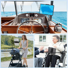 Load image into Gallery viewer, 360° Gooseneck Flexible Angle Phone Tablet Clamp Mount Support up to 12.9" for Pram Treadmill Bike 50cm