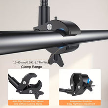 Load image into Gallery viewer, 360° Gooseneck Flexible Angle Phone Tablet Clamp Mount Support up to 12.9" for Pram Treadmill Bike 50cm