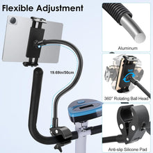 Load image into Gallery viewer, 360° Gooseneck Flexible Angle Phone Tablet Clamp Mount Support up to 12.9" for Pram Treadmill Bike 50cm