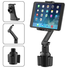 Load image into Gallery viewer, MAILUZHE 360°Adjustable Mount Car Cup Holder Adjustable Angle Gooseneck Shockproof Stand for Phone & Tablet upto 13" Inch