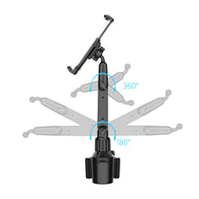 Load image into Gallery viewer, MAILUZHE 360°Adjustable Mount Car Cup Holder Adjustable Angle Gooseneck Shockproof Stand for Phone & Tablet upto 13" Inch