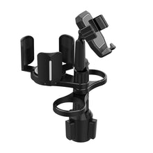 Load image into Gallery viewer, MAILUZHE Car Cup Holder 4 in 1 Expander Tray,Detachable Car Food Tray Retractable with Dual Cup Holder, Phone Holder, 360°Rotation Adjustable Base, Road Trip Essentials Car Accessories (D04)