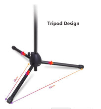 Load image into Gallery viewer, Universal Tripod Floor Stand with 360° Flexible Scissor Boom Arm Extendable to Height 180cm for Phone or Tablet