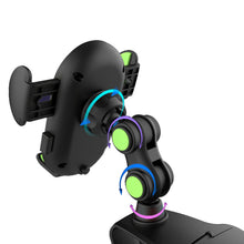 Load image into Gallery viewer, Universal 360° Rotatable Phone Holder for Car Dashboard Sunvisor Rearview Mirror Desk Kitchen Cabinet with Spring Clamp Holder & One Touch Phone Holder Compatible for Phone Size 7.0" Inch