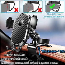 Load image into Gallery viewer, Universal 360° Rotatable Phone Holder for Car Dashboard Sunvisor Rearview Mirror Desk Kitchen Cabinet with Spring Clamp Holder & One Touch Phone Holder Compatible for Phone Size 7.0" Inch