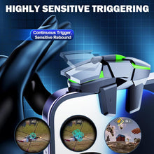 Load image into Gallery viewer, 6 Finger Mobile Phone Game Trigger for PUBG Gaming Controller L1R1 Key Button Gamepad Joystick