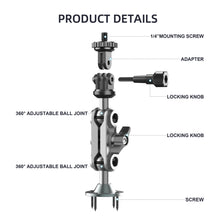 Load image into Gallery viewer, Universal Metal Flexible Angle Adjustable Holder for 1/4" Device Camera for Dash Board or Wall