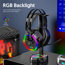 Load image into Gallery viewer, USB 7.1 Channel Gaming Headset with Microphone Big Earmuffs RGB LED Light for Desktop/Laptop