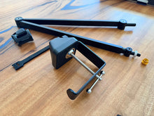 Load image into Gallery viewer, Microphone Desk Mounted Suspension Boom Scissor Arm Stand (40cmx2) Flexi Angle Hold upto 2kg Weight