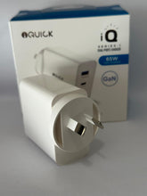 Load image into Gallery viewer, iQuick GaN 65W PD3.0+QC3.0 Fast Charging Adapter for iPhone and Android 1PD Type C & QC 3.0 Port