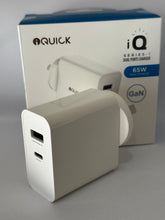 Load image into Gallery viewer, iQuick GaN 65W PD3.0+QC3.0 Fast Charging Adapter for iPhone and Android 1PD Type C & QC 3.0 Port