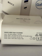 Load image into Gallery viewer, iQuick GaN 65W PD3.0+QC3.0 Fast Charging Adapter for iPhone and Android 1PD Type C & QC 3.0 Port