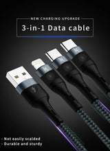 Load image into Gallery viewer, AIVR USB to iOS+Type-C+Type-C for iPhone, Samsung Charging Cable 3 in 1 4A Max Output 1.0 Meter
