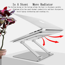 Load image into Gallery viewer, Adjustable Laptop Stand Portable Ergonomic Aluminum Laptop Computer Stand with Heat-Vent Compatible with 10-18 Inches Notebook Computer (Thickness 4mm, Silver)