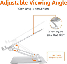 Load image into Gallery viewer, Aluminum Alloy Foldable Computer Stand Laptop Stand Riser Holder Notebook Stand - Silver Compatible with most laptops from 10.0'' to 17.0''