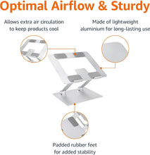 Load image into Gallery viewer, Aluminum Alloy Foldable Computer Stand Laptop Stand Riser Holder Notebook Stand - Silver Compatible with most laptops from 10.0'' to 17.0''