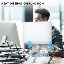 Load image into Gallery viewer, Adjustable Laptop Stand, Portable and Adjustable Handy Laptop Riser Ergonomic Computer Notebook Stand for MacBook Air Pro, Dell XPS, HP (12-17.3'') Sliver