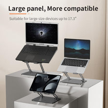 Load image into Gallery viewer, Adjustable Laptop Stand, Portable and Adjustable Handy Laptop Riser Ergonomic Computer Notebook Stand for MacBook Air Pro, Dell XPS, HP (12-17.3'') Sliver
