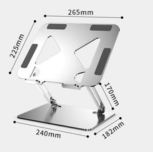 Load image into Gallery viewer, Adjustable Laptop Stand, Portable and Adjustable Handy Laptop Riser Ergonomic Computer Notebook Stand for MacBook Air Pro, Dell XPS, HP (12-17.3'') Sliver