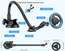 Load image into Gallery viewer, 360° 38cm Flexible Goose Neck Magnetic Magsafe Phone Mount for Car Windshield & Dashboard Adjustable Various Viewing Angles
