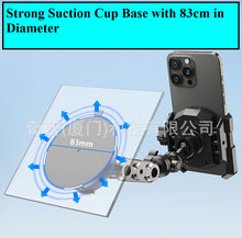 Load image into Gallery viewer, 360° Universal Rotatable with Flexible Robotic Arms to support various viewwing angles. Lockable Phoe Bracket support phone size from 12cm to 18cm Width.