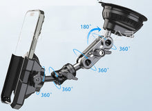 Load image into Gallery viewer, 360° Universal Rotatable with Flexible Robotic Arms to support various viewwing angles. Lockable Phoe Bracket support phone size from 12cm to 18cm Width.