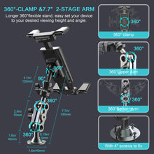Load image into Gallery viewer, 360° Drill Base Adjustable Metal Joint Locking Screw Bracket | for Mobile Phones and Tablets, Compatible with Car Center Consoles and Instrument Panels, Ship Wall Mount Brackets