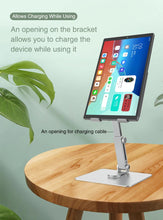 Load image into Gallery viewer, Aluminum Phone Tablet Stand Desktop Mount Riser 360° Rotation Height Adjustable Support Phone Tablet up to Size 13.0" Inch (MT-136)