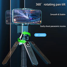 Load image into Gallery viewer, Selfie Stick Tripod Extendable 30cm-185cm, Portable Camera Tripod, All In One Extendable Phone Tripod Stand With Wireless Remote 360° Rotation For Video Recording, Vlogging, Live Streaming, Universal 1/4 Nut Connector For Camera