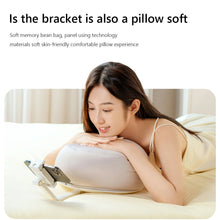 Load image into Gallery viewer, Phone Tablet Pillow Stand 360° Desktop Holder with Bean Bag Soft Pillow Support Size 4.5"-13"