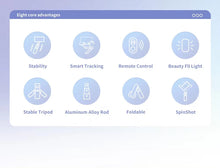 Load image into Gallery viewer, Auto Face Tracking 360° Gimbal Bluetooth Stabilizer Flexible Selfie Stick Tripod LED Fill Light - Q18