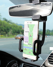 Load image into Gallery viewer, 360° Car Rearview Mirror Phone Mount Flexible Goose Design One Touch Phone Bracket support up to 11cm Width
