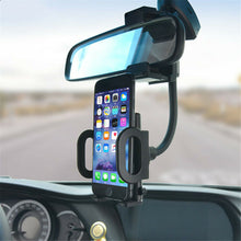 Load image into Gallery viewer, 360° Car Rearview Mirror Phone Mount Flexible Goose Design One Touch Phone Bracket support up to 11cm Width
